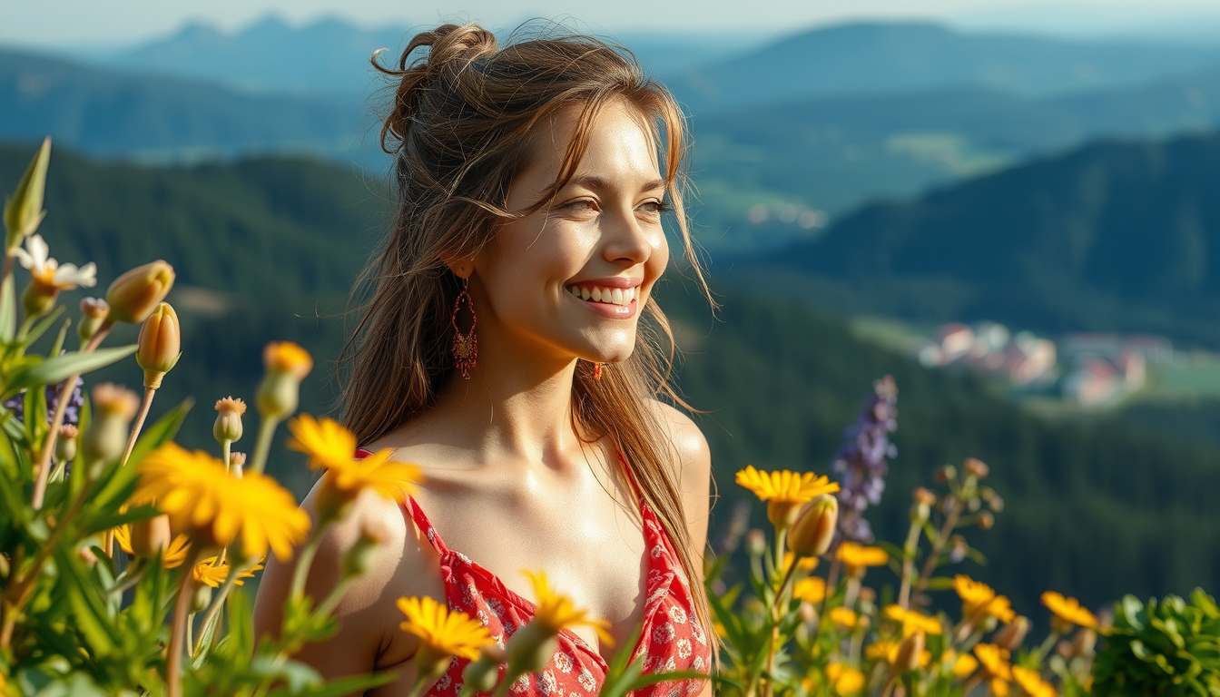 wunderschöne Frau in der wunderschönen Natur